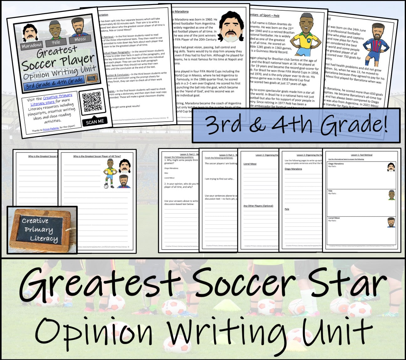 Greatest Soccer Player Opinion Writing Unit | 3rd Grade & 4th Grade