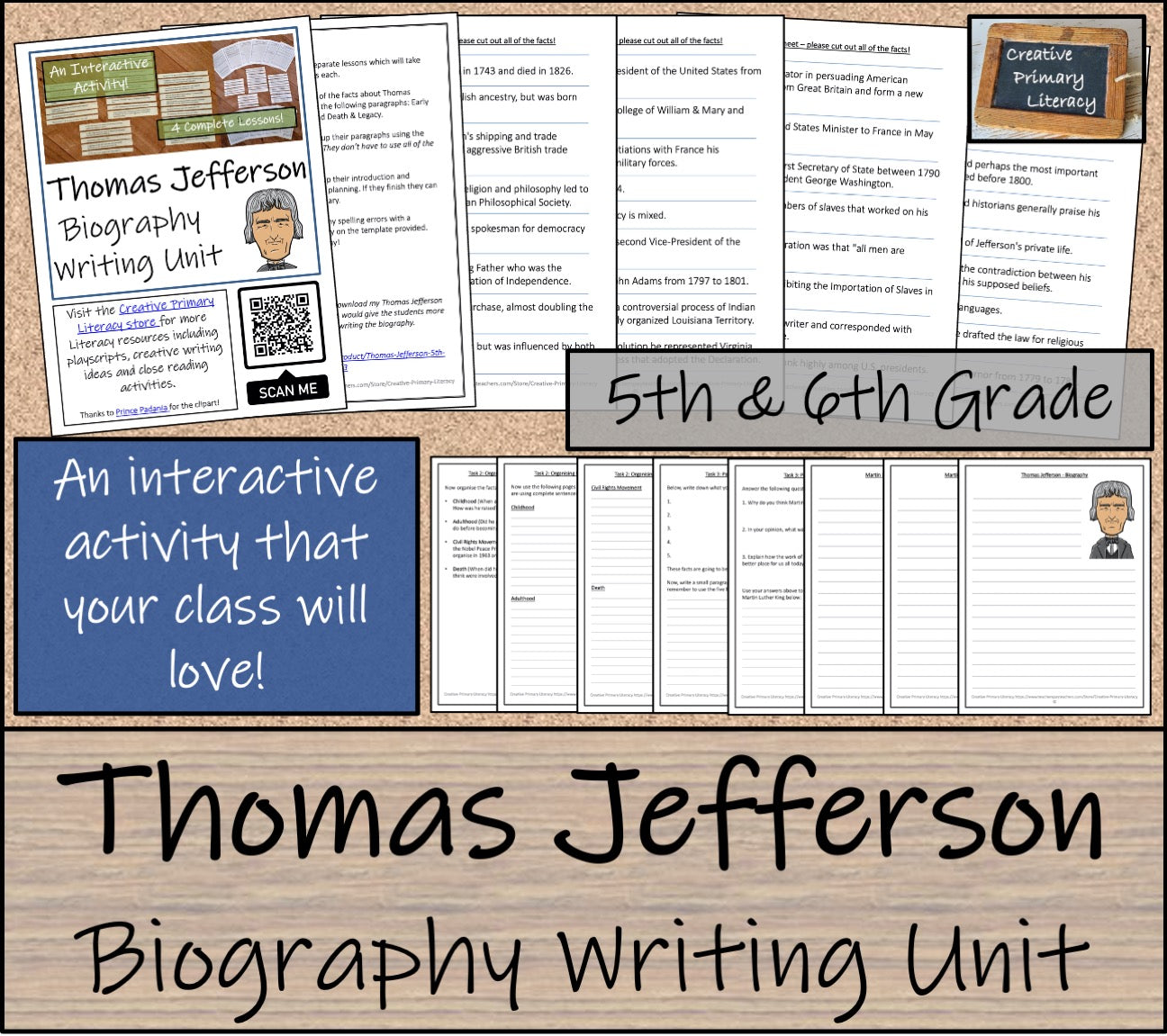 Thomas Jefferson Biography Writing Unit | 5th Grade & 6th Grade