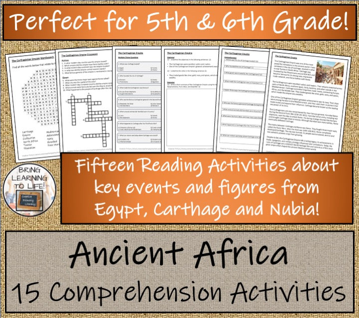 Ancient Africa Mega Bundle | 5th & 6th Grade | 65 hours of Activities