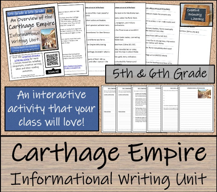 Carthaginian Empire Informational Writing Unit | 5th Grade & 6th Grade