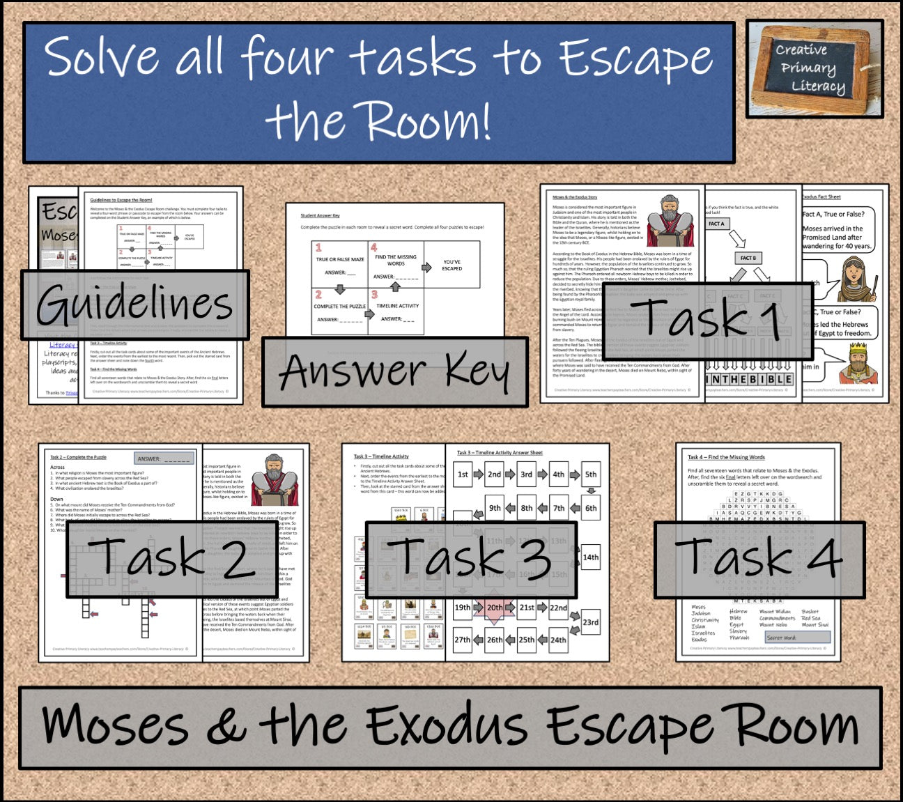 Moses and The Exodus Story Escape Room Activity