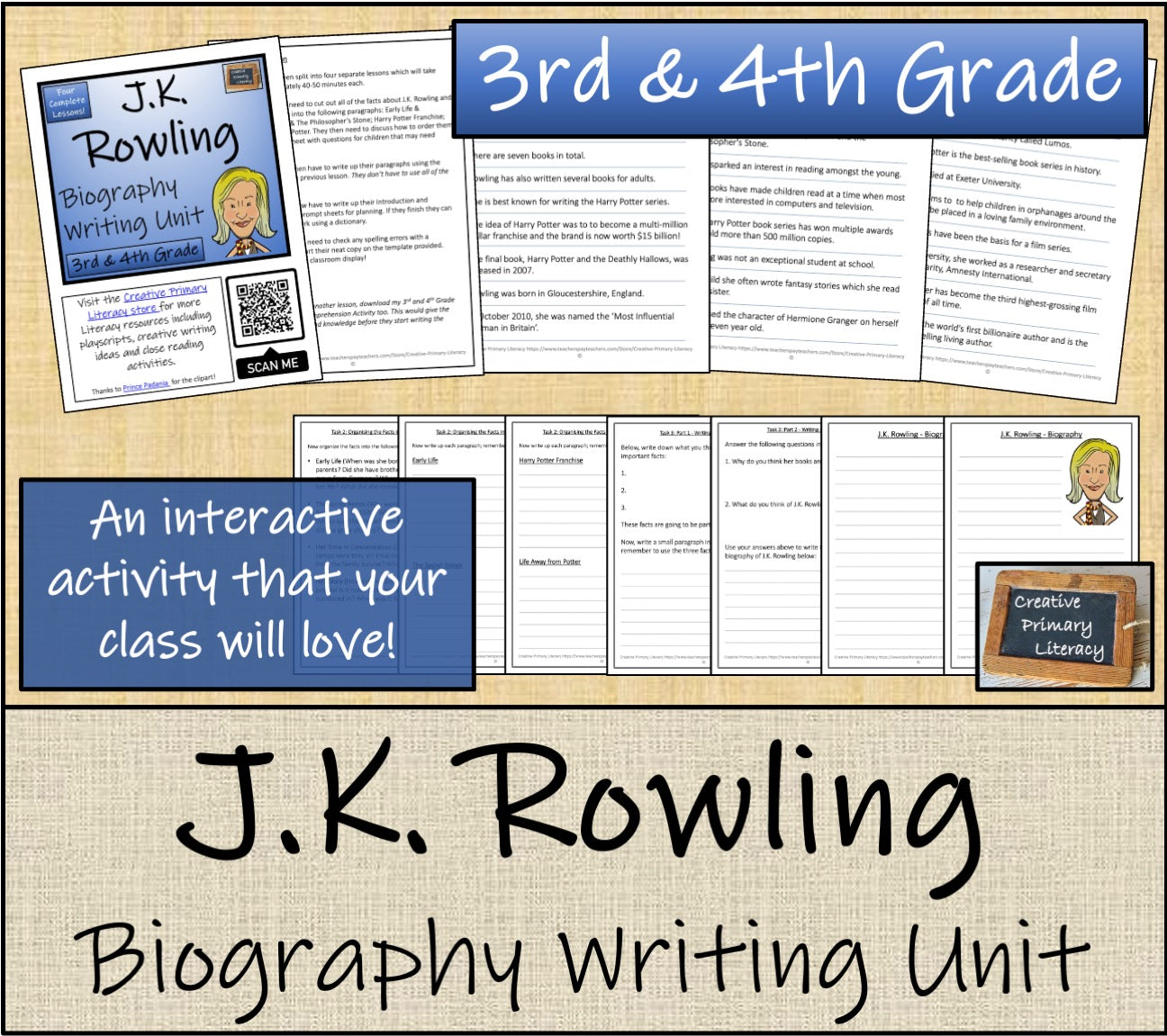 J.K. Rowling Biography Writing Unit | 3rd Grade & 4th Grade