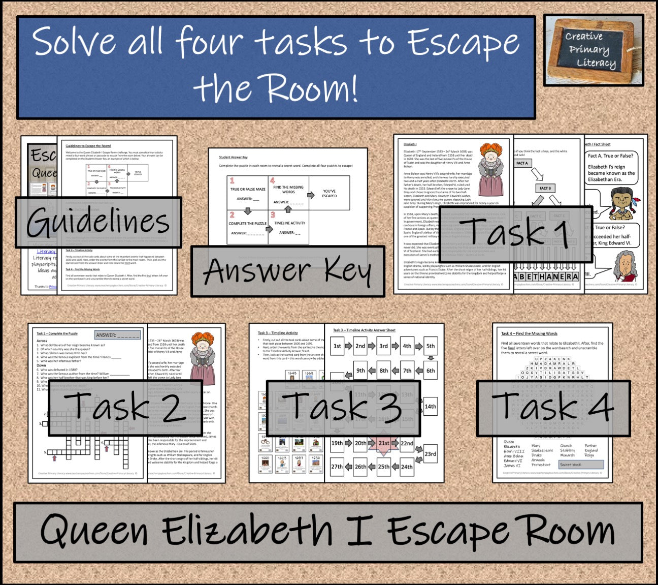 Queen Elizabeth I Escape Room Activity