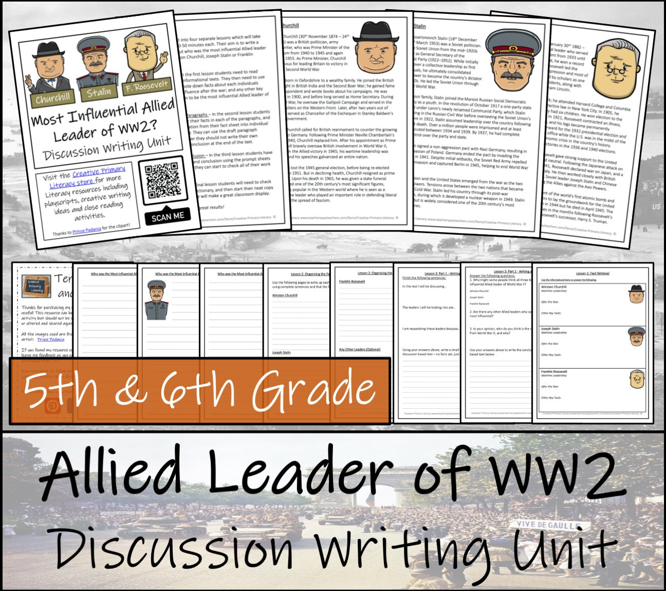 World War 2 Leaders Opinion Writing Unit | 5th Grade & 6th Grade