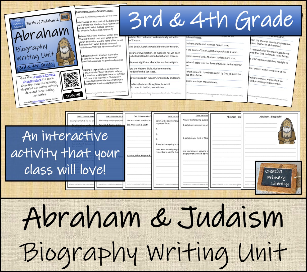 Abraham Biography Writing Unit | 3rd Grade & 4th Grade