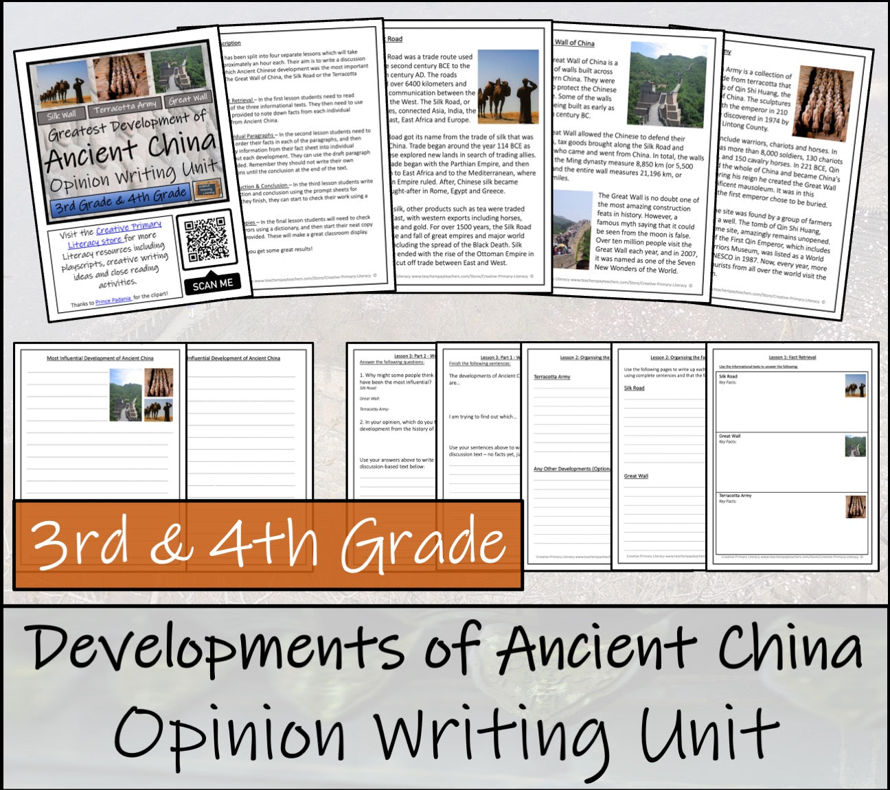 Greatest Development of Ancient China Opinion Writing Unit | 3rd & 4th Grade