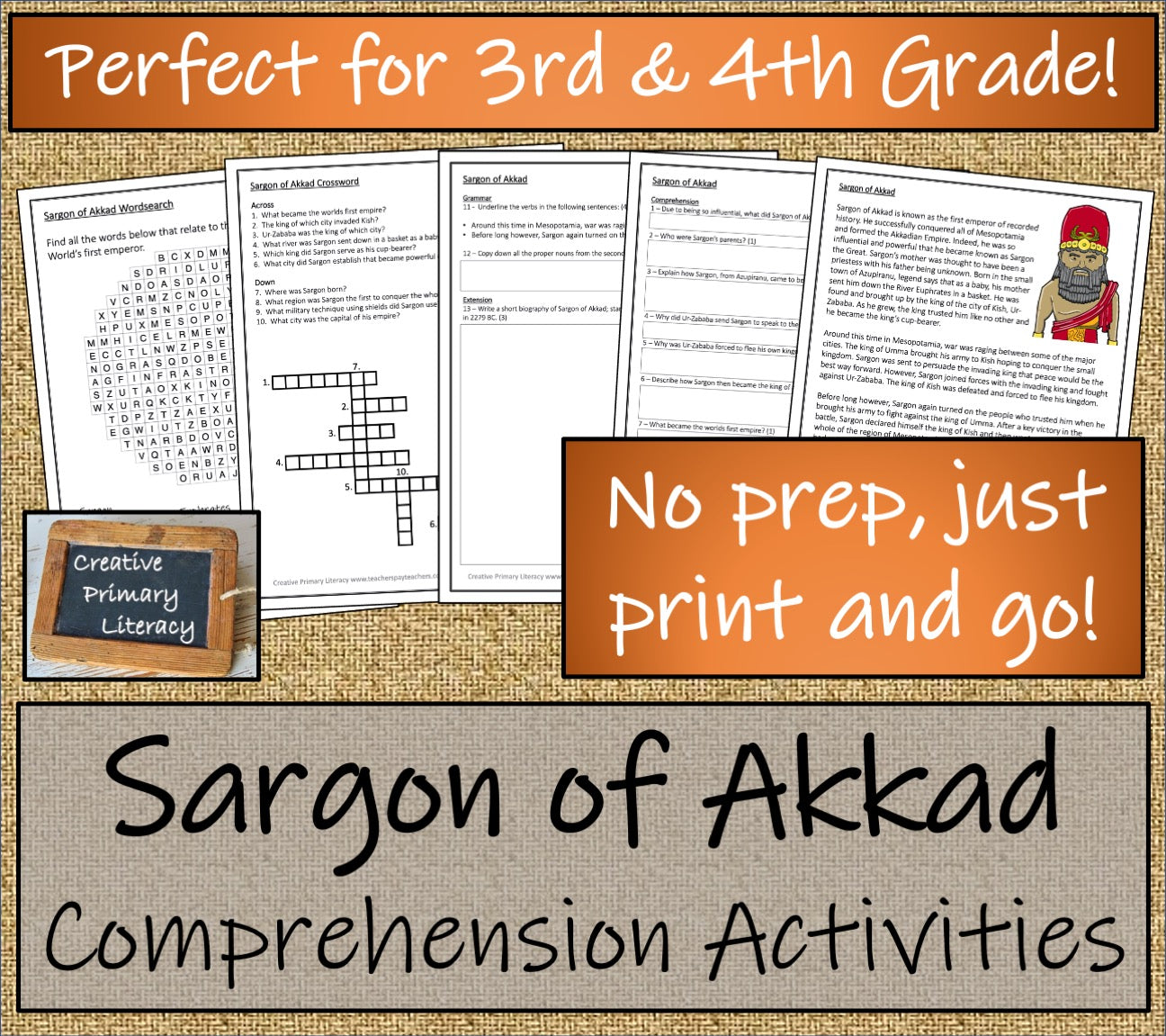 Sargon of Akkad Close Reading Comprehension Activity | 3rd Grade & 4th Grade