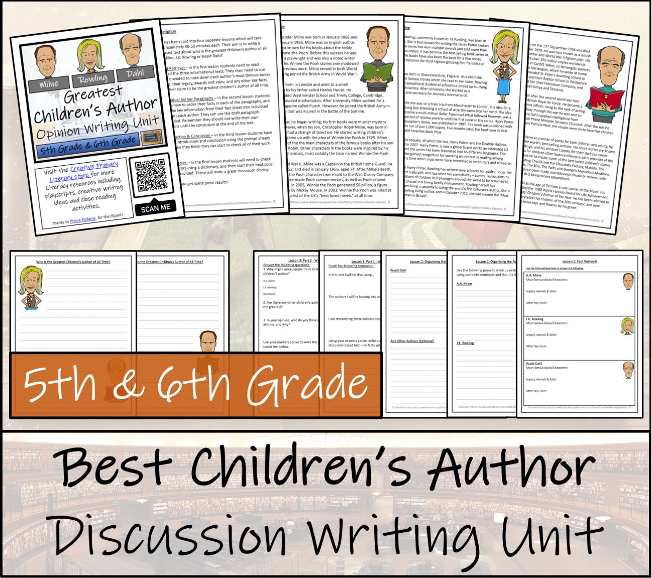 Greatest Children's Author Opinion Writing Unit | 5th Grade & 6th Grade