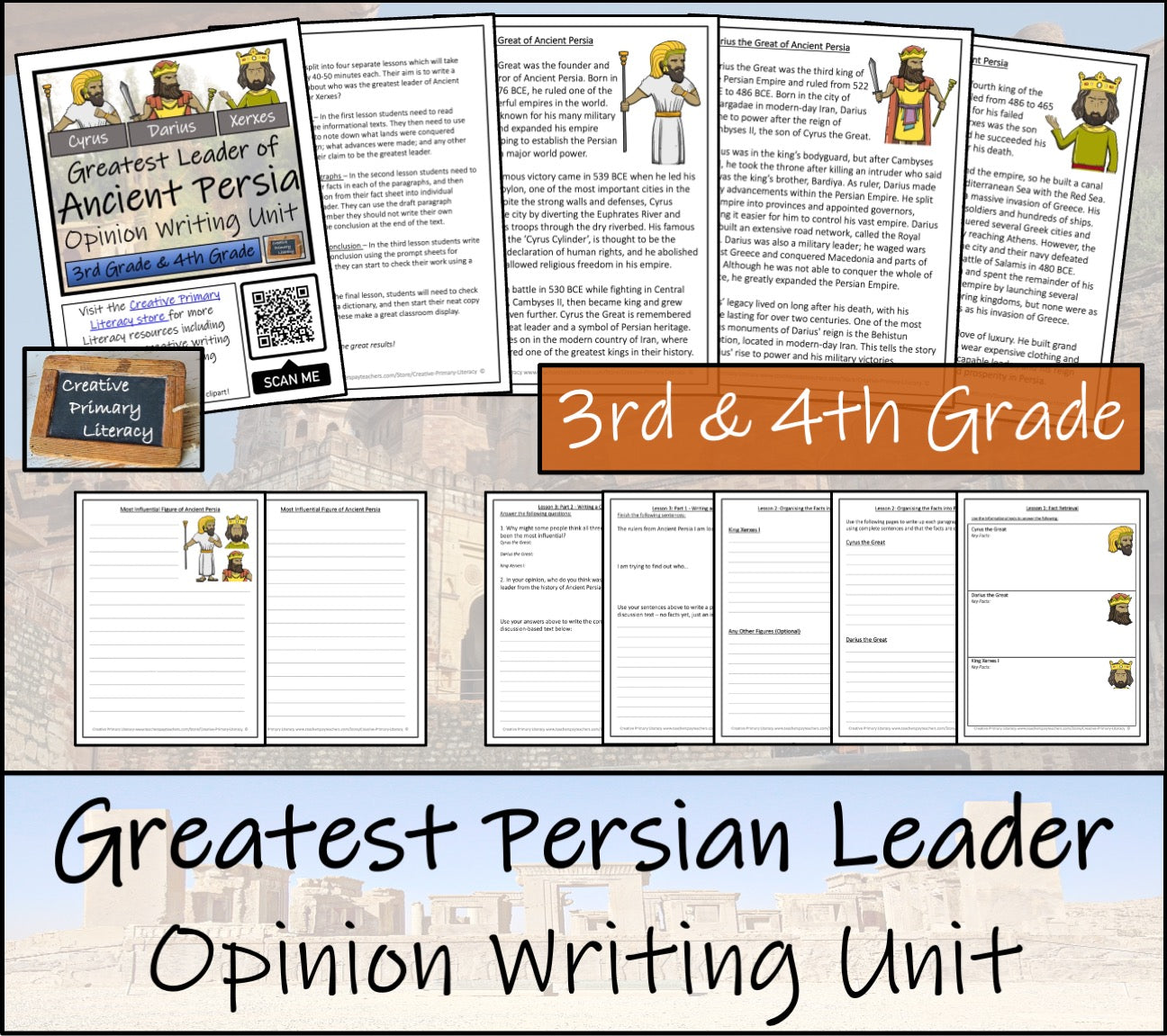 Greatest Leader of Ancient Persia Opinion Writing Unit | 3rd Grade & 4th Grade