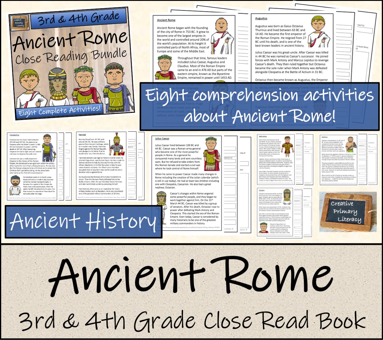 Ancient Rome Close Reading Comprehension Book | 3rd Grade & 4th Grade