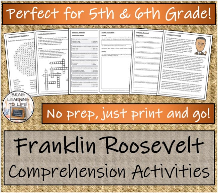 Franklin Roosevelt Close Reading & Biography Bundle | 5th Grade & 6th Grade