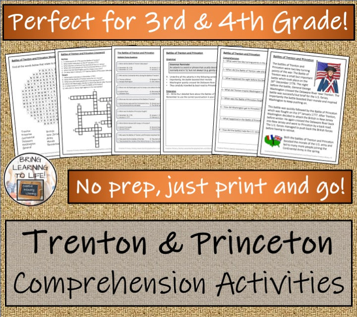 Battles of Trenton & Princeton Close Reading Comprehension | 3rd & 4th Grade