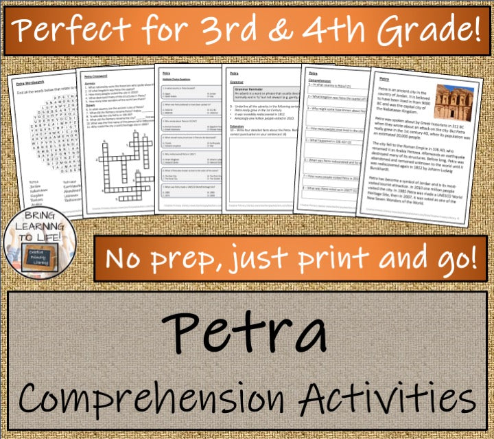 Petra Close Reading Comprehension Activities | 3rd Grade & 4th Grade