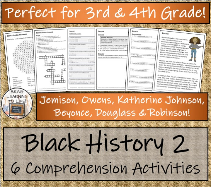 Black History Volume 2 Close Reading Comprehension Bundle | 3rd & 4th Grade