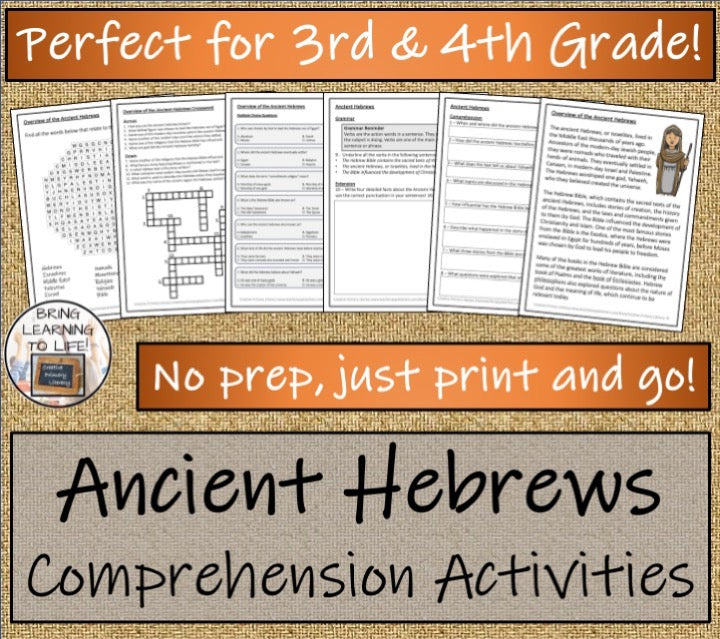 Ancient Hebrews Close Reading & Informational Writing Bundle | 3rd & 4th Grade