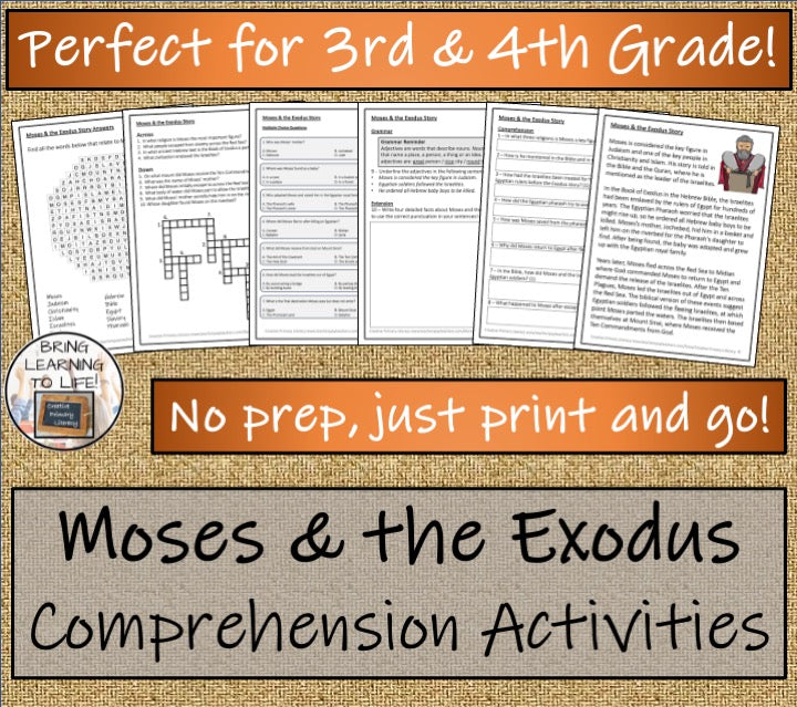 Moses & the Exodus Story Close Reading Activity | 3rd Grade & 4th Grade