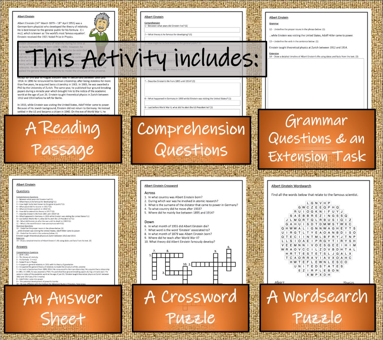 Albert Einstein Close Reading Comprehension Activity | 5th Grade & 6th ...