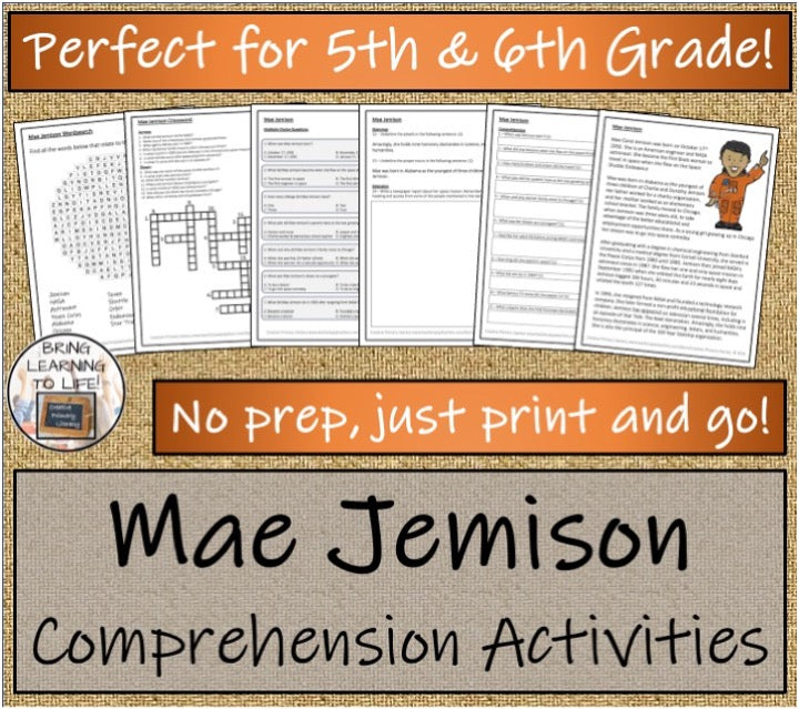 Mae Jemison Close Reading & Biography Bundle | 5th Grade & 6th Grade