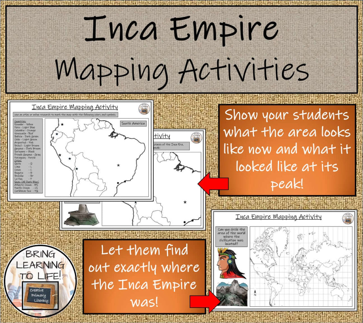 Inca Map Printable Inca Empire Map Activities and Presentation – Creative Primary Literacy
