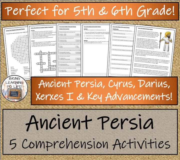 Ancient Persia Close Reading Comprehension Bundle | 5th Grade & 6th Grade