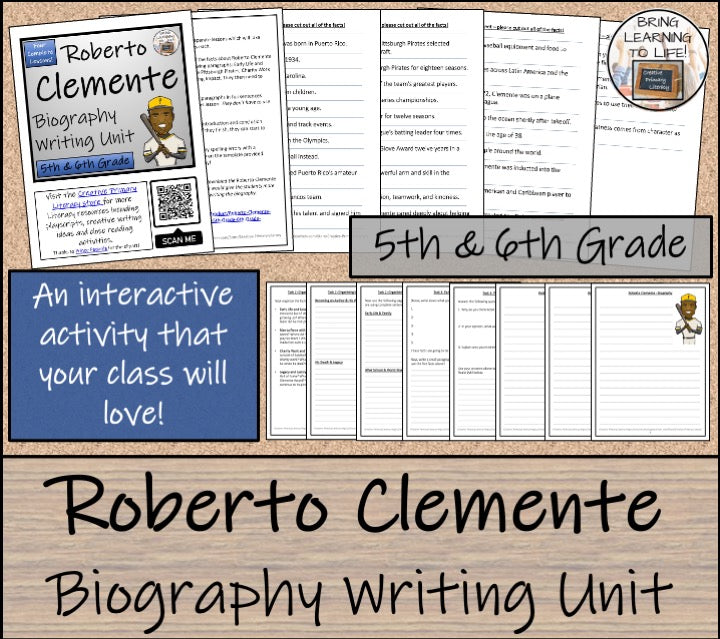 Roberto Clemente Biography Writing Unit | 5th–6th Grade Hispanic Heritage Month