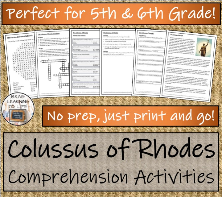 Colossus of Rhodes Close Reading Activities | 5th Grade & 6th Grade