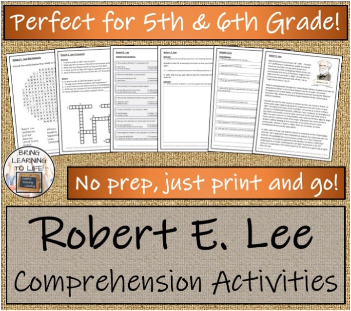 Robert E. Lee Close Reading & Biography Bundle | 5th Grade & 6th Grade