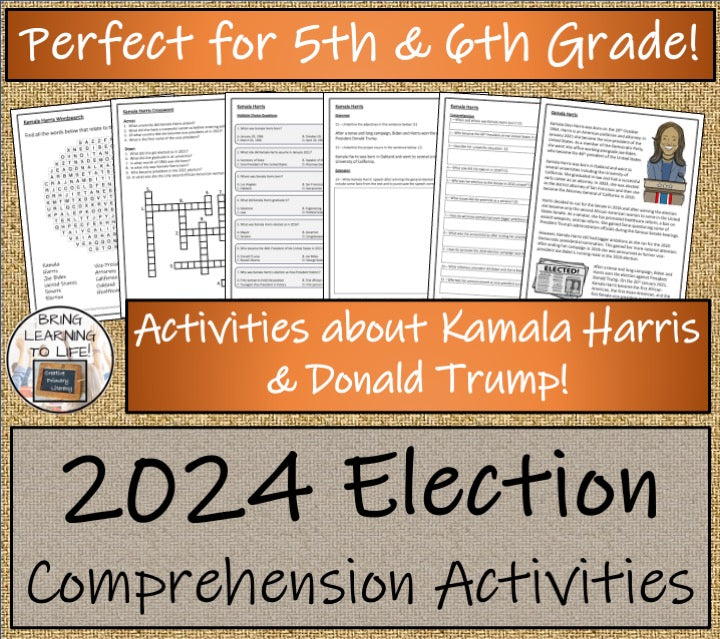 2024 Presidential Election Timeline and Close Reading Bundle | 5th & 6th Grade