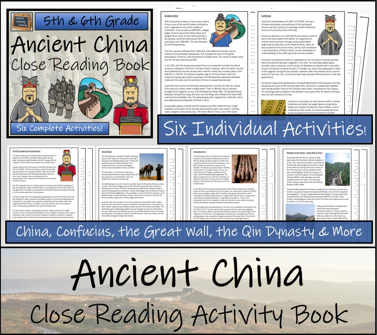 Ancient China Close Reading Comprehension Book | 5th Grade & 6th Grade