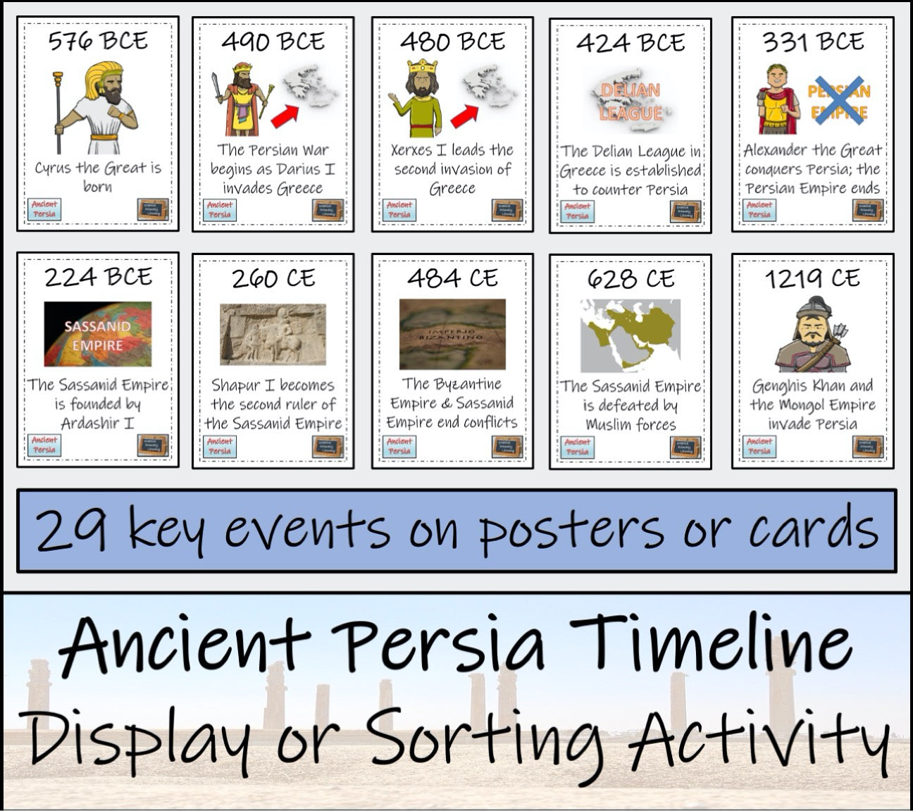 Ancient History Timeline Display and Sorting Activity Bundle Volume 2