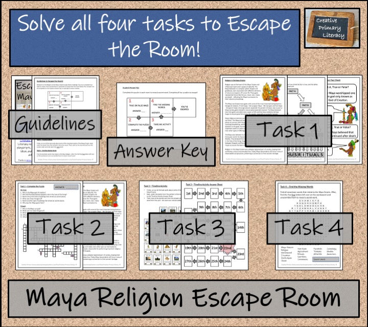 Religion of the Maya Empire Escape Room Activity