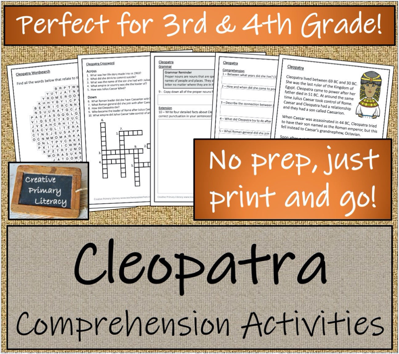 Cleopatra Close Reading & Biography Bundle | 3rd Grade & 4th Grade