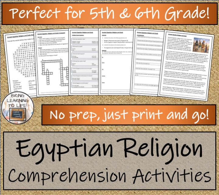 Religion & Gods of Ancient Egypt Reading Comprehension Activities | 5th–6th Grade resources for engaging learning.