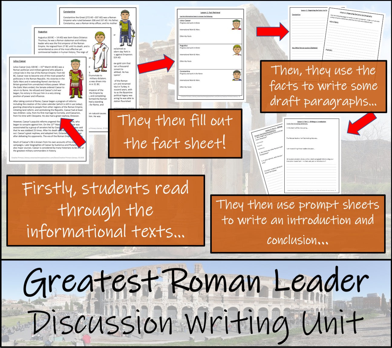 Ancient Rome's Greatest Leader Opinion Writing Unit | 5th Grade & 6th Grade