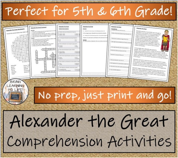 Alexander the Great Close Reading & Biography Bundle | 5th Grade & 6th Grade