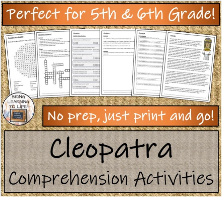 Cleopatra Close Reading & Biography Bundle | 5th Grade & 6th Grade