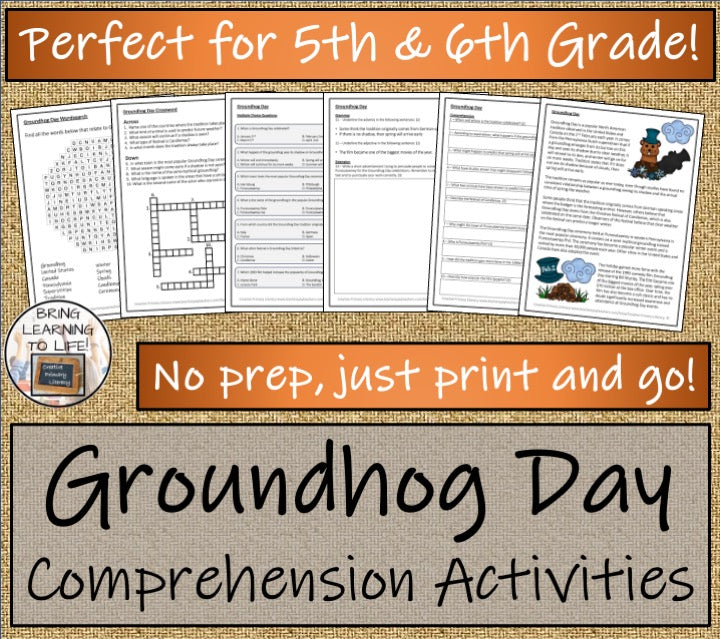 Groundhog Day Close Reading Comprehension Activity | 5th Grade & 6th Grade