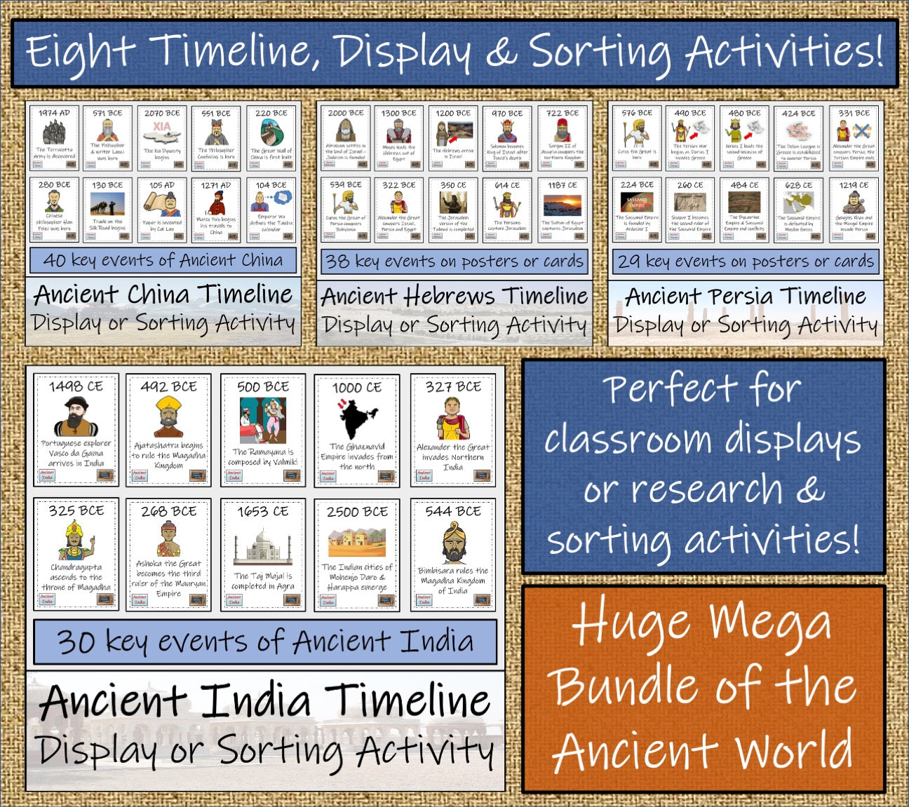 Ancient History Mega Bundles 1 & 2 | 3rd & 4th Grade | 160 hours of Activities