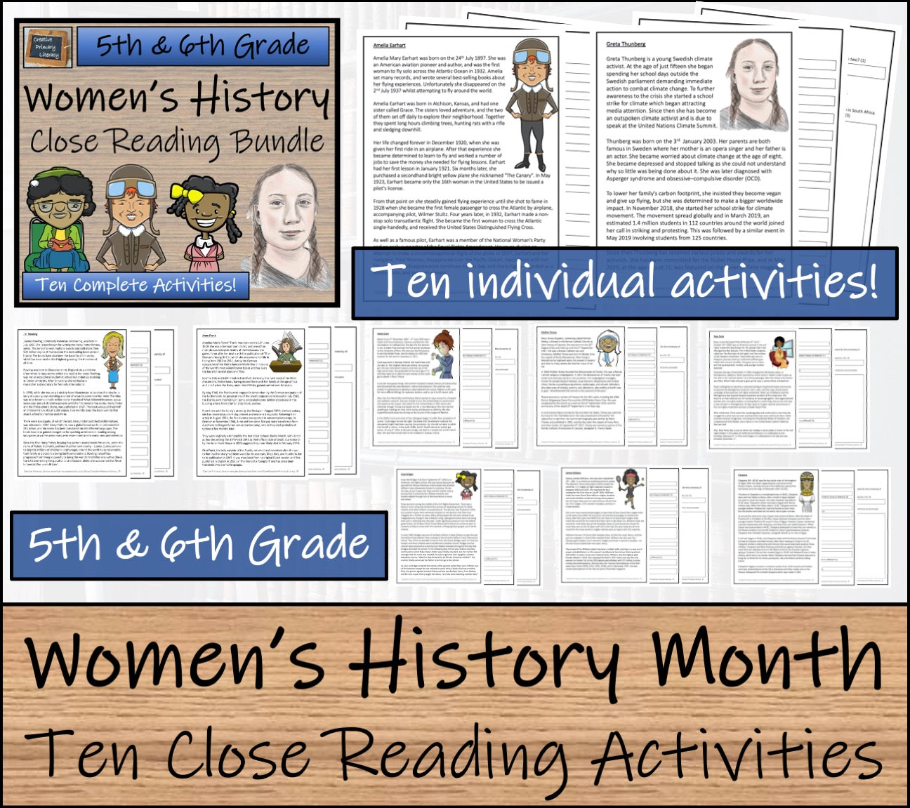 Womens History Month Close Reading Comprehension Bundle | 5th & 6th Gr ...