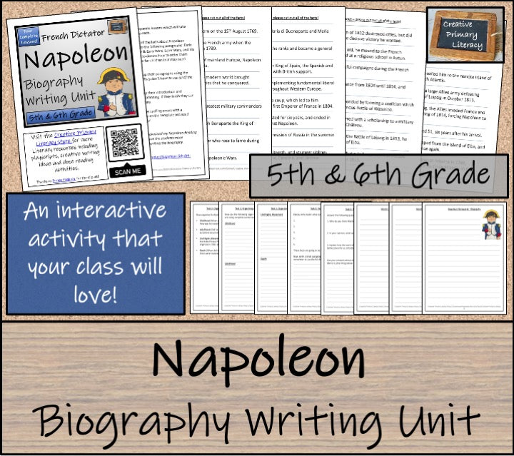Napoleon Bonaparte Biography Project & Writing Unit | 5th Grade & 6th Grade