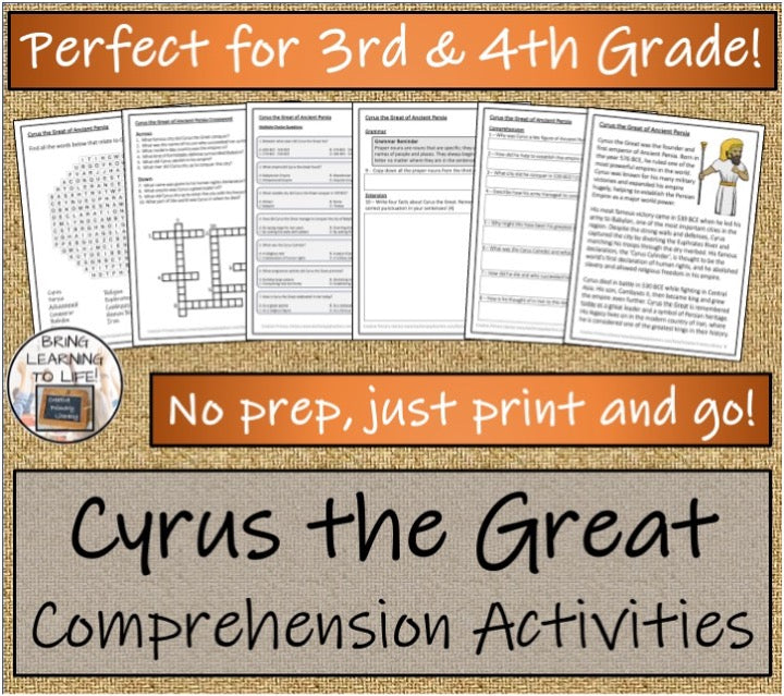 Cyrus the Great Close Reading & Biography Bundle | 3rd Grade & 4th Grade