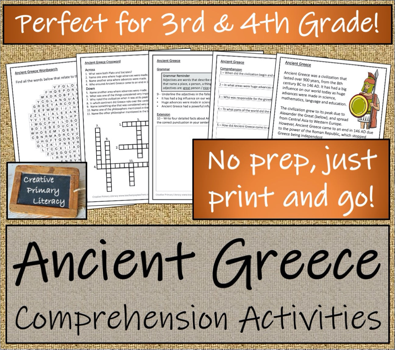 Ancient Greece Display Close Reading & Writing Bundle 3rd Grade & 4th Grade