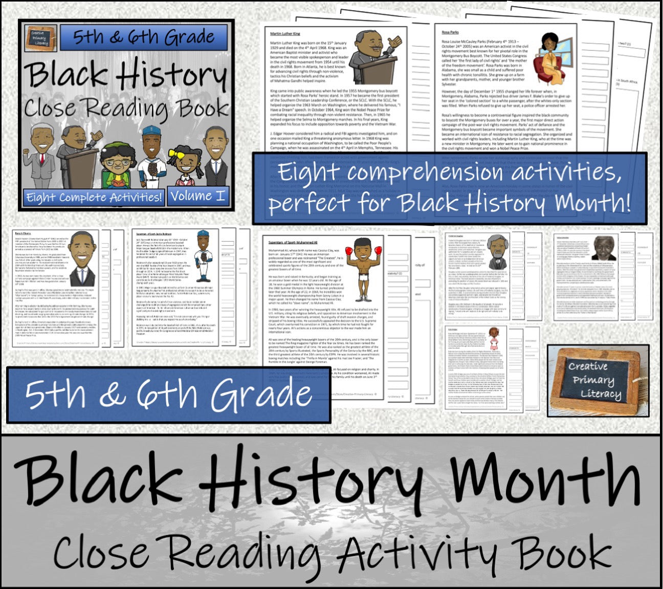 Black History Close Reading Comprehension Books 1 & 2 | 5th Grade & 6th Grade