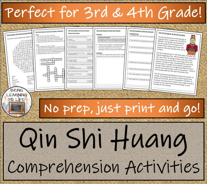 The First Emperor & the Qin Dynasty Close Reading Activities | 3rd & 4th Grade