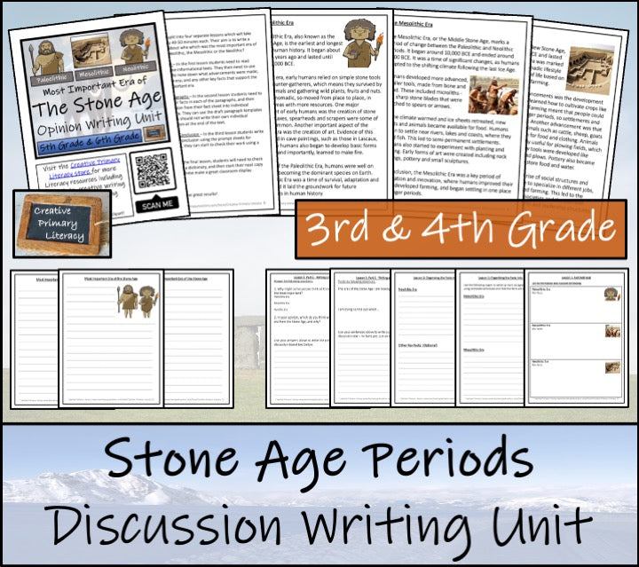 Most Important Era of the Stone Age Opinion Writing Unit | 3rd & 4th Grade