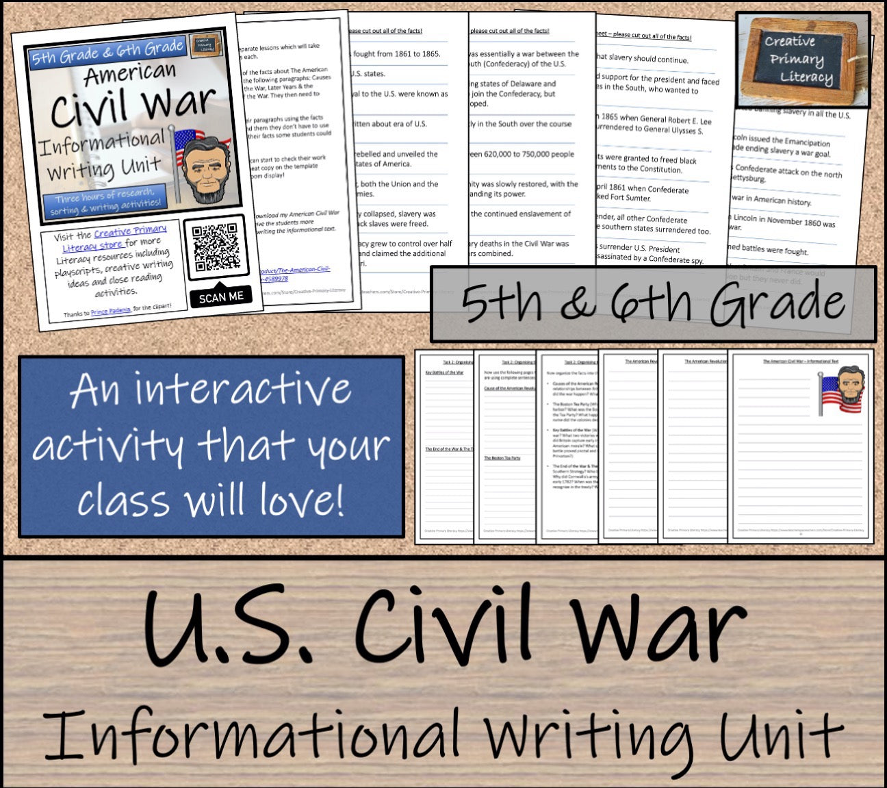 American Civil War Display Close Reading & Writing Bundle 5th Grade & 6th Grade