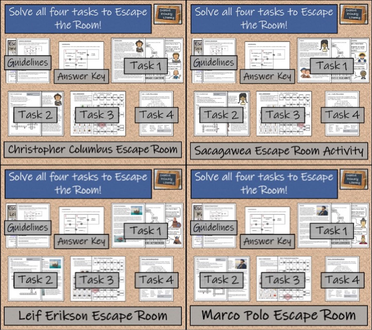 Famous Explorers Escape Room Activity Mega Bundle | 5th Grade & 6th Grade