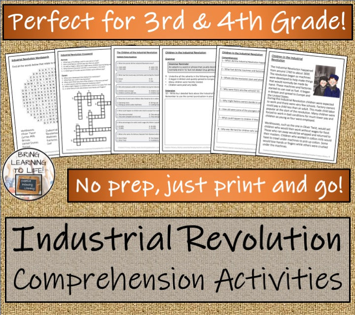 Children of Industrial Revolution Close Reading Comprehension | 3rd & 4th Grade