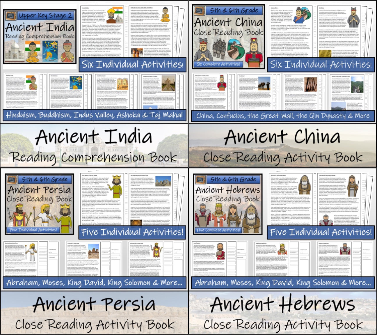 Ancient History Close Reading Book Mega Bundle | 5th Grade & 6th Grade