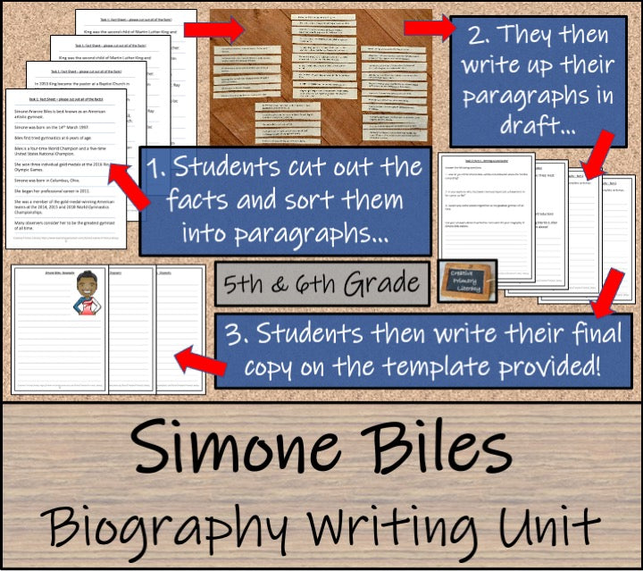 Simone Biles Biography Project & Writing Unit | 5th Grade & 6th Grade